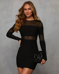 Greyson Mesh Panel Mini Dress