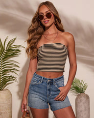 Deep End Contrast Stripe Tube Top