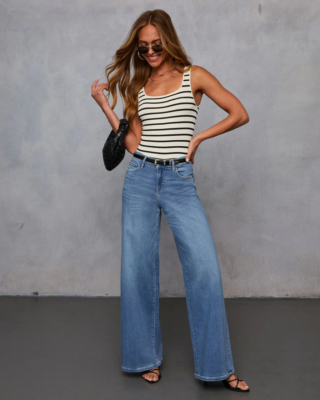 Coletti Super Stretch Wide Leg Jeans