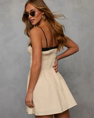 Deena Contrast Fit And Flare Mini Dress