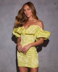 Budding Beauty Off The Shoulder Mini Dress