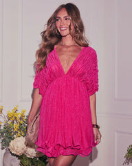 Happy Vibes Plunging Neckline Mini Dress