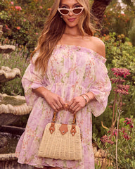 Denah Straw Top Handle Bag