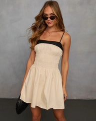 Deena Contrast Fit And Flare Mini Dress