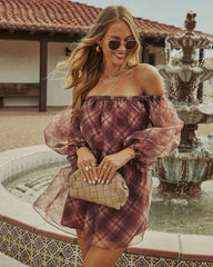 Autumn Sunlight Strapless Chiffon Mini Dress