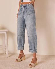 Homegrown Rigid Cuffed High Waisted Barrel Jeans