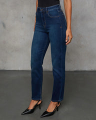 Ashley Super Stretch High Rise Straight Leg Jeans