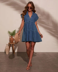 Dawson Tiered Chambray Mini Dress