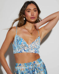 Alani Satin Paisley Crop Top