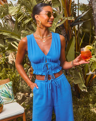 Alinah Smocked Front Tie Top