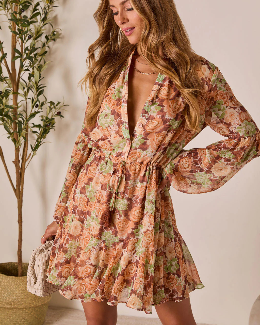 Allenah Drawstring Mini Dress